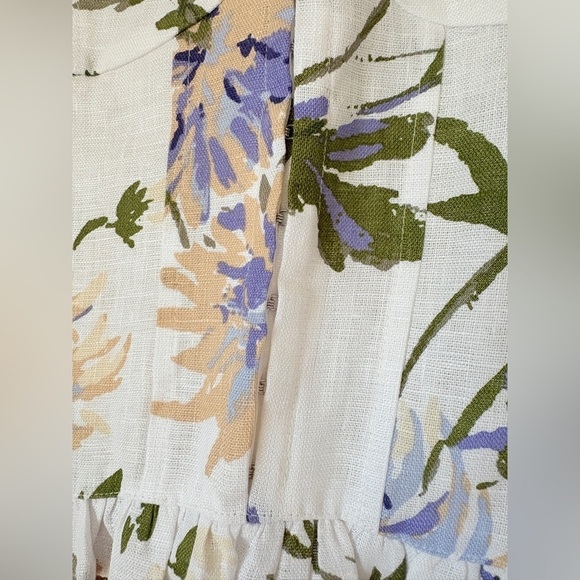 NEW Reformation Anatolia Linen Corset Two Piece Serenity White Floral US 4 UK 8 - Picture 8 of 16